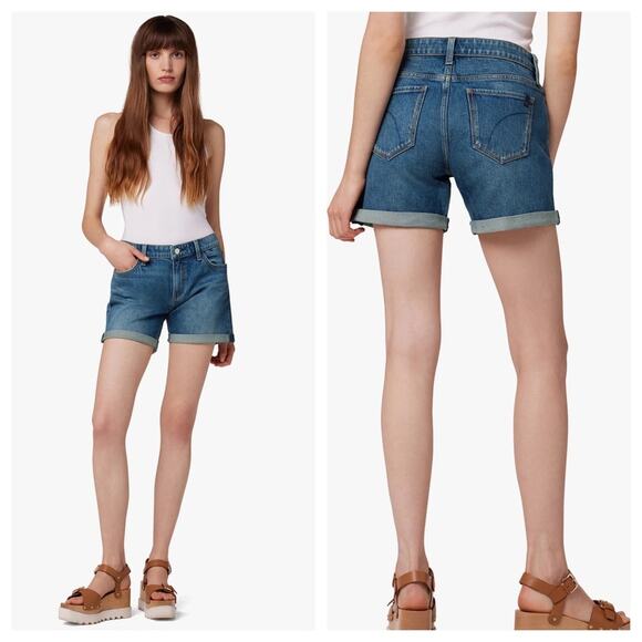 NEW Joes Jeans 5” Cuffed Jean Shorts Stretch Mid-Rise Denim Womens 28 $118 - Picture 1 of 9
